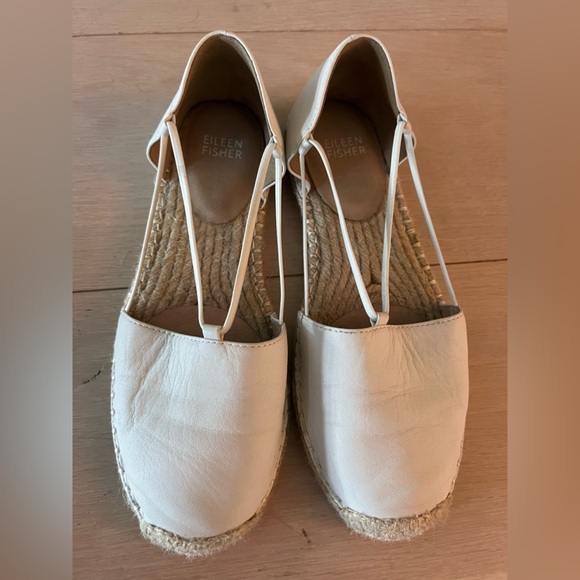 Eileen Fisher Lee Flat Shoes - White Espadrilles size 7 - Picture 3 of 6